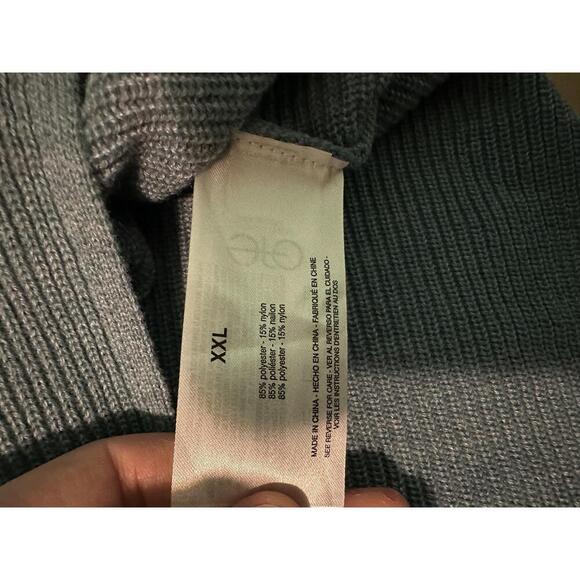 NWT El Moss XXL Dark Black Iris V-Neck Ribbed Knit Long Sleeve Sweater - Picture 4 of 5